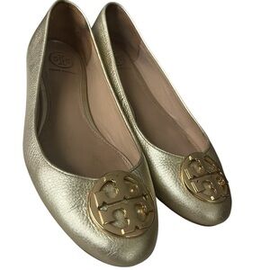 Tory Burch Metallic Gold Loafers Size 7.5